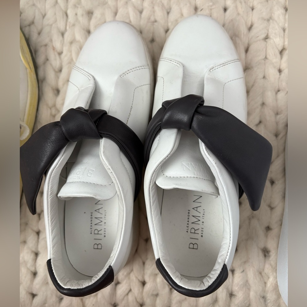 Alexandre Birman dark grey and White Bow Sneakers